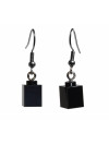 Boucles d\'oreilles brique 1x1 Noir 